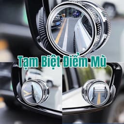 Bộ 2 gương cầu lồi đế hít chân không xoay 360 chống nước tránh điểm mù lái xe an toàn 3