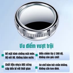 Bộ 2 gương cầu lồi đế hít chân không xoay 360 chống nước tránh điểm mù lái xe an toàn 4