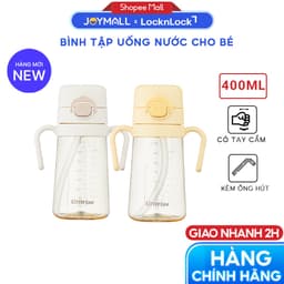 Bình Uống Nước Cho Bé PPSU LocknLock HAP916 400ml, Hàng Chính Hãng, Có Tay Cầm, Ống Hút - JoyMall 2