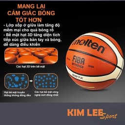 Quả bóng rổ da PU cao cấp Molten số 5 ,  6 ,  7  - tặng kim bơm và túi lưới 6