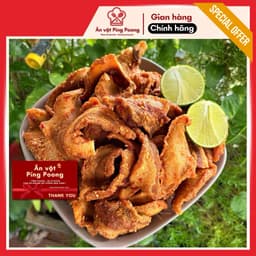 Ba Rọi Mắm Tỏi Sấy Giòn, Ba Rọi Tảng Rim Tỏi Ớt Ăn Liền (Túi zip 500G) 2