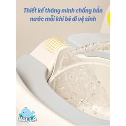 Thang bô Kèm Bô vệ sinh cho bé 2IN Bệ Lót Thu Nhỏ Bồn Cầu Có Tay Vịn Gấp Gọn An Toàn Cho Bé Yêu 9