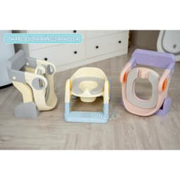 Thang bô Kèm Bô vệ sinh cho bé 2IN Bệ Lót Thu Nhỏ Bồn Cầu Có Tay Vịn Gấp Gọn An Toàn Cho Bé Yêu 2