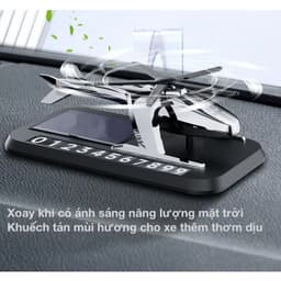 Nước hoa xe ô tô máy bay trực thăng năng lượng mặt trời kèm bảng số điện thoại cao cấp gắn taplo ô tô 6