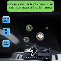 Nước hoa xe ô tô máy bay trực thăng năng lượng mặt trời kèm bảng số điện thoại cao cấp gắn taplo ô tô 9