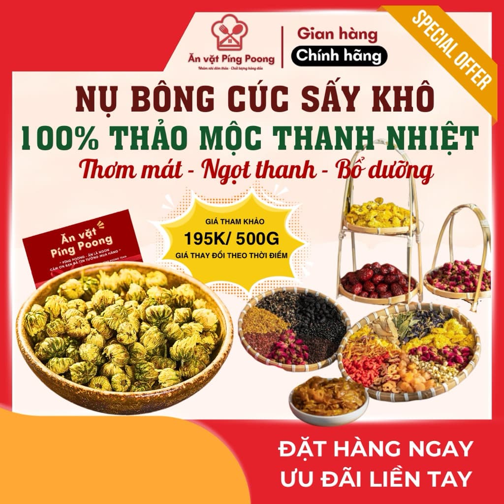 [250G] Nụ bông cúc sấy khô DÙNG LÀM TRÀ, NỤ HOA CÚC SẤY KHÔ, THẢO MỘC THANH NHIỆT