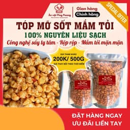 Tóp Mỡ Mắm Tỏi Đặc Biệt - Chiên Không Dầu, Sốt Đậm Đà, Giòn Tan, Thơm Lừng Hấp Dẫn 1