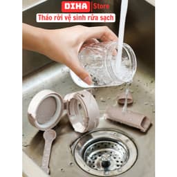 Hũ đựng gia vị có nắp kèm muỗng - Lọ đựng đường, muối.. 7
