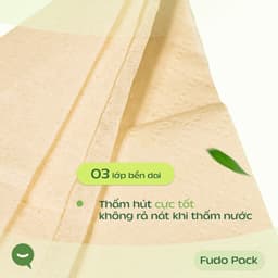 [2 THÙNG] Khăn giấy rút Fudo để bàn 3 lớp 100% sợi tre tự nhiên - 2 Thùng x 10 Túi x 40 Gói 8