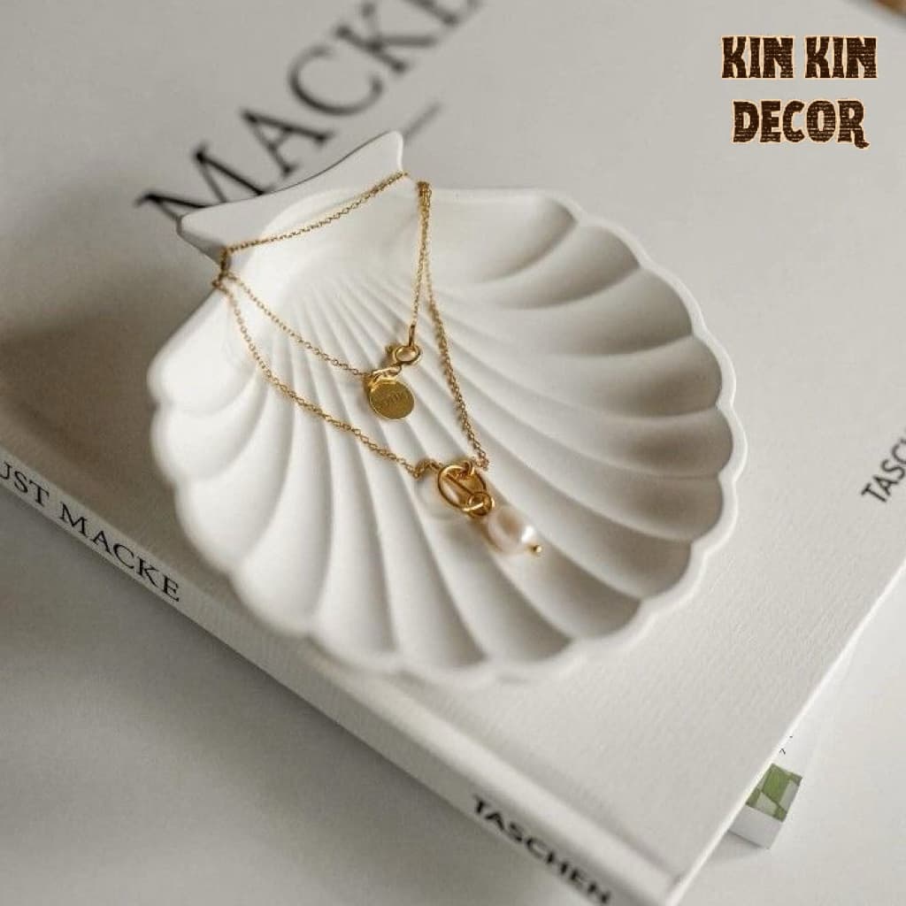 Khay sò thạch cao đựng phụ kiện, nhẫn, trang sức, nail chụp ảnh sản phẩm đẹp