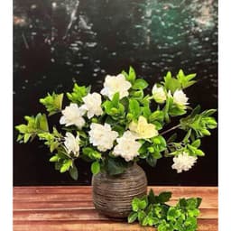 Lọ hoa decor gốm sứ Bát Tràng vân ganh men atlantic và nâu mộc dáng bóng đèn 4