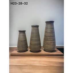 Lọ hoa decor vân ganh men mộc dáng loe phình đáy gốm Bát Tràng 9