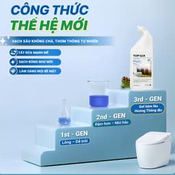 Nước tẩy bồn cầu Topgia 500ml hương Thông / Đào / Nho, thùng 4 chai tiết kiệm - Tạp hoá Gemgem 3