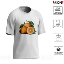 Áo thun Unisex Nam Nữ in hình Trái cam, chất cotton 100% - BOONE - BNE00010 2