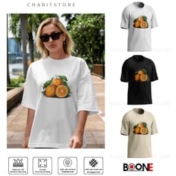 Áo thun Unisex Nam Nữ in hình Trái cam, chất cotton 100% - BOONE - BNE00010 1