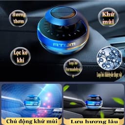 Nước hoa ô tô cao cấp ATOM chạy năng lượng mặt trời xoay quạt tỏa hương 5
