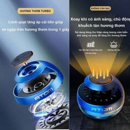 Nước hoa ô tô cao cấp ATOM chạy năng lượng mặt trời xoay quạt tỏa hương 8
