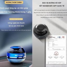 Nước hoa ô tô cao cấp ATOM chạy năng lượng mặt trời xoay quạt tỏa hương 7