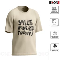 Áo thun Unisex Nam Nữ in chữ SMILE MORE TODAY, chất cotton 100% - BOONE - BNE00013 5
