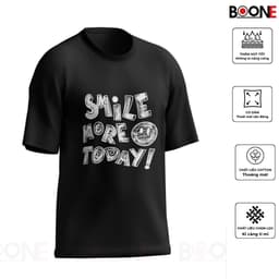 Áo thun Unisex Nam Nữ in chữ SMILE MORE TODAY, chất cotton 100% - BOONE - BNE00013 4