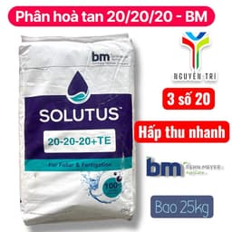 Phân bón BM NPK Solutus 20-20-20+TE - Nhập khẩu - Tan hoàn toàn trong nước, bao 25kg 1