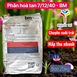 Phân bón NPK Solutus 7-12-40+1.2Mg+TE - Tan hoàn toàn -Giúp trái to, tăng độ ngọt, nặng ký, bao 25kg 5