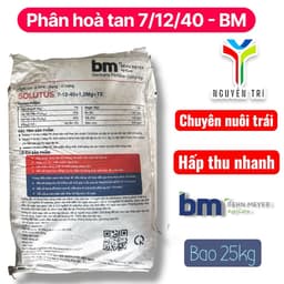 Phân bón NPK Solutus 7-12-40+1.2Mg+TE - Tan hoàn toàn -Giúp trái to, tăng độ ngọt, nặng ký, bao 25kg 2