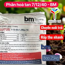 Phân bón NPK Solutus 7-12-40+1.2Mg+TE - Tan hoàn toàn -Giúp trái to, tăng độ ngọt, nặng ký, bao 25kg 6