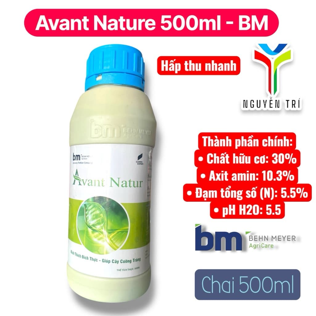 Phân bón lá Avant Natur BM - Kích thích thực sự, giúp cây phục hồi, tăng đề kháng, chai 500ml