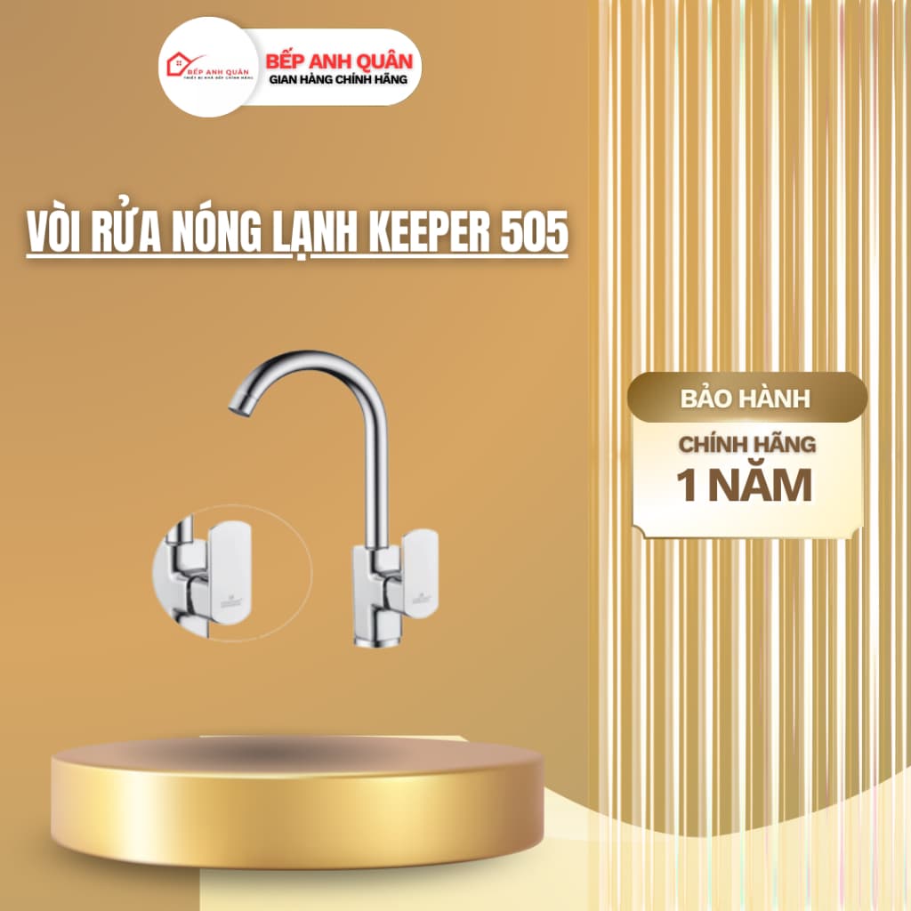 Vòi nóng lạnh cao cấp Keeper KP-505 | Vòi cố định inox 304