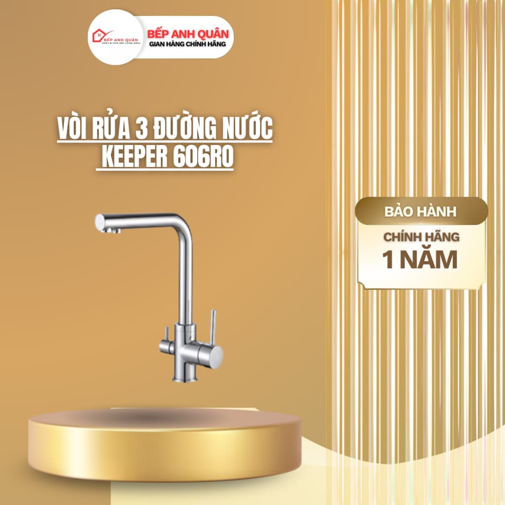 Vòi rửa 3 đường nước Keeper KP-606RO | Tích hợp 2 đường nóng lạnh và nước RO tiện lợi | Hàng chính hãng