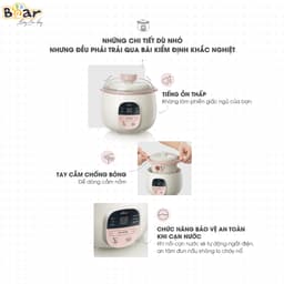 Nồi Nấu Chậm Bear SUBE001, 0.8L - 200w, 6 Chế Độ Nấu, Hàng Chính Hãng 9