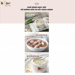 Nồi Nấu Chậm Bear SUBE001, 0.8L - 200w, 6 Chế Độ Nấu, Hàng Chính Hãng 8