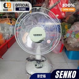 Quạt bàn nhỏ Senko B1216 lồng 30cm 40W 3 cấp độ gió để phòng ngủ phòng học bảo hành 24 tháng 7
