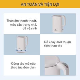 Ấm Đun Siêu Tốc Bluestone KTB-3457, Thân Ấm 2 Lớp Nhựa PP và Inox 304, 1800w-1.5Lit, Hàng Chính Hãng 4
