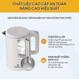 Ấm Đun Siêu Tốc Bluestone KTB-3457, Thân Ấm 2 Lớp Nhựa PP và Inox 304, 1800w-1.5Lit, Hàng Chính Hãng 6