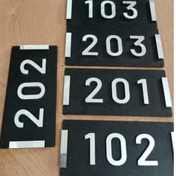 Bảng số phòng, Biển số phòng 20x10 khách sạn / nhà ở / chất liệu alu hợp kim nhôm, bền, có keo dán sẵn . 9