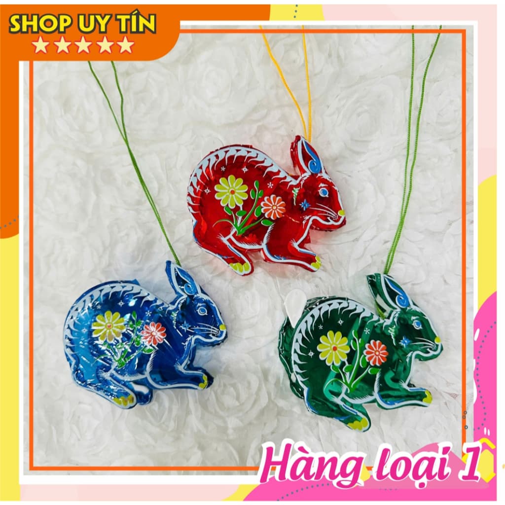 Lồng đèn trung thu kiếng mini hình thỏ thủ công truyền thống decor trang trí hình ngôi sao mini 10cm