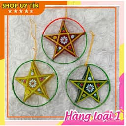 Lồng đèn trung thu kiếng mini hình sao thủ công truyền thống decor trang trí hình ngôi sao mini 10cm 1