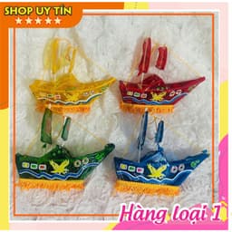 Lồng đèn trung thu kiếng mini hình con thuyền thủ công truyền thống trang trí size nhỏ 12cm 1