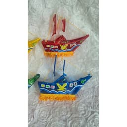 Lồng đèn trung thu kiếng mini hình con thuyền thủ công truyền thống trang trí size nhỏ 12cm 3