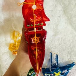 Lồng đèn trung thu kiếng mini hình con thuyền thủ công truyền thống trang trí size nhỏ 12cm 6