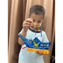 Lồng đèn trung thu kiếng mini hình con thuyền thủ công truyền thống trang trí size nhỏ 12cm 7