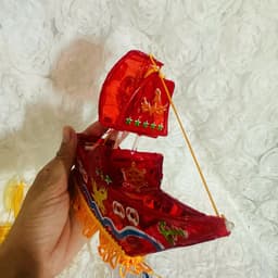 Lồng đèn trung thu kiếng mini hình con thuyền thủ công truyền thống trang trí size nhỏ 12cm 9