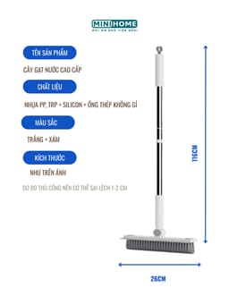 Cây chà sàn đa năng 2in1 kèm gạt nước xoay 180° GOMOP, chổi cọ vệ sinh thông minh cán dài tiện lợi 9