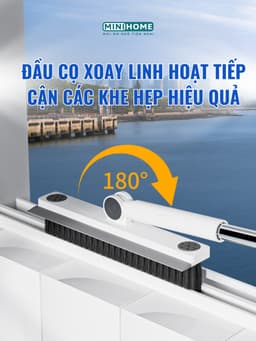 Cây chà sàn đa năng 2in1 kèm gạt nước xoay 180° GOMOP, chổi cọ vệ sinh thông minh cán dài tiện lợi 5