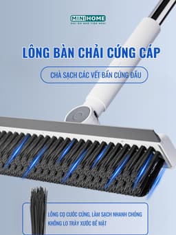 Cây chà sàn đa năng 2in1 kèm gạt nước xoay 180° GOMOP, chổi cọ vệ sinh thông minh cán dài tiện lợi 4
