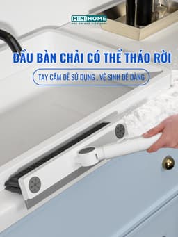 Cây chà sàn đa năng 2in1 kèm gạt nước xoay 180° GOMOP, chổi cọ vệ sinh thông minh cán dài tiện lợi 6