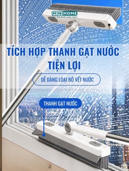 Cây chà sàn đa năng 2in1 kèm gạt nước xoay 180° GOMOP, chổi cọ vệ sinh thông minh cán dài tiện lợi 3