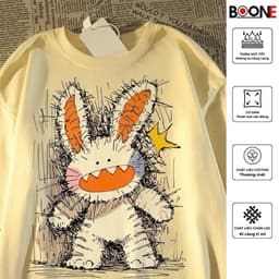 Áo thun Unisex Nam Nữ in hình Thỏ dễ thương, chất cotton 100% - BOONE - BNE00024 2